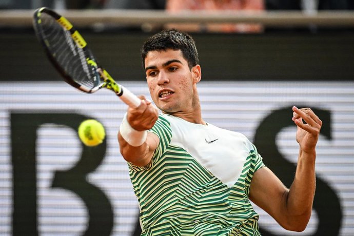 Carlos ALCARAZ of Spain during the tenth day of Roland-Garros 2023, Grand Slam tennis tournament, on June 06, 2023 at Roland-Garros stadium in Paris, France - Photo Matthieu Mirville / DPPI
