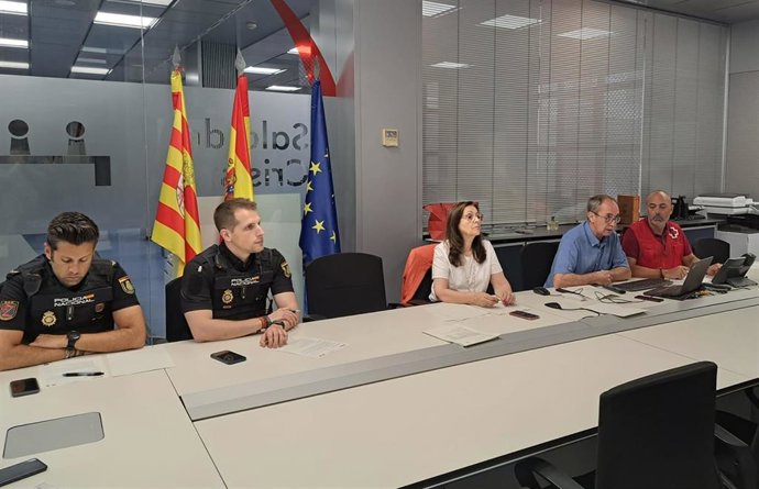 La consejera de Presidencia del Gobierno de Aragón, Mayte Pérez, ha presidido la reunión del CECOP.