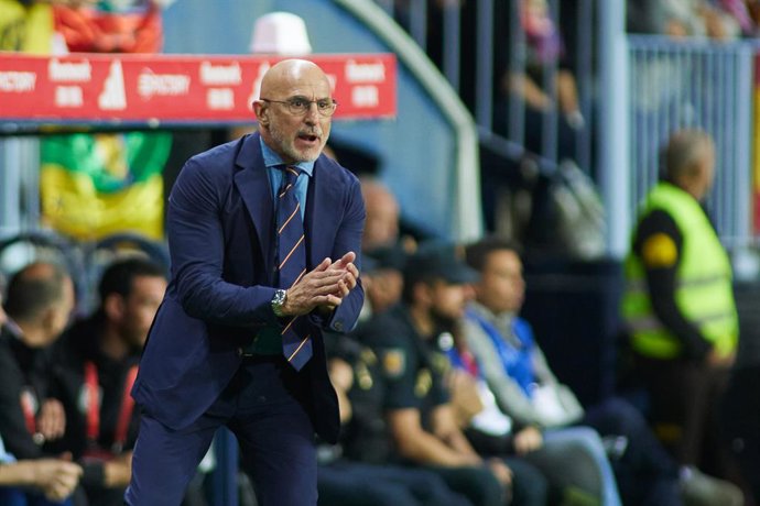 Archivo - Luis de la Fuente, head coach of Spain, gestures during the UEFA EURO 2024 qualifying round group A match between Spain and Norway at La Rosaleda Stadium on March 25, 2023 in Malaga, Spain.