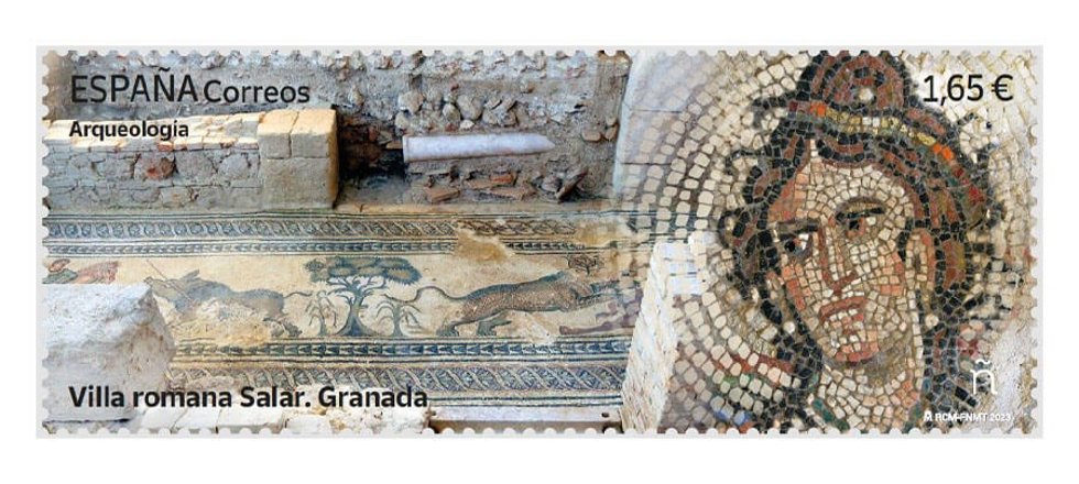Sello dedicado a la villa romana de Salar (Granada)