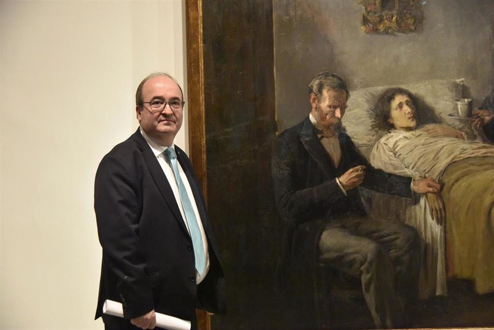 Archivo - El ministro de Cultura y Deporte, Miquel Iceta, visita el Museu Picasso, a 8 de abril de 2023, en Barcelona, Cataluña, (España).
