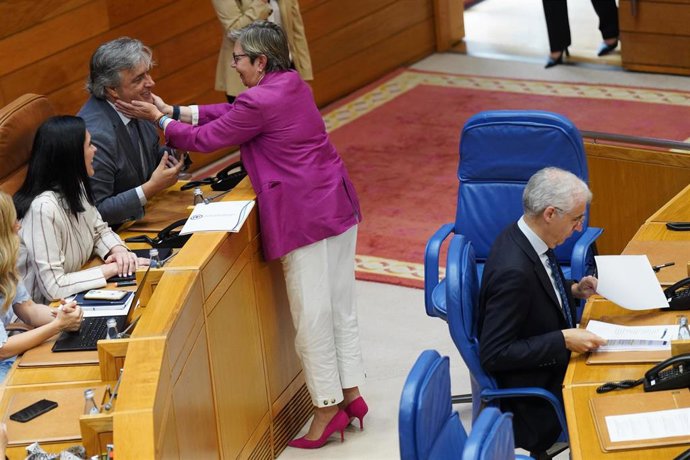La conselleira de Mar, Rosa Quintana, durante una sesión de control de la cámara gallega, a 14 de junio de 2023, en Santiago de Compostela, A Coruña, Galicia (España). Rosa Quintana, deja hoy sus cargo como consejera para ir en las listas al Congreso en