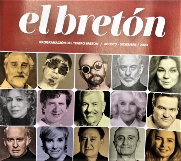 Portada de la revista del Teatro Bretón con la programación del segundo semestre de 2023, con algunos de los actores destacados con los que se va a contar.