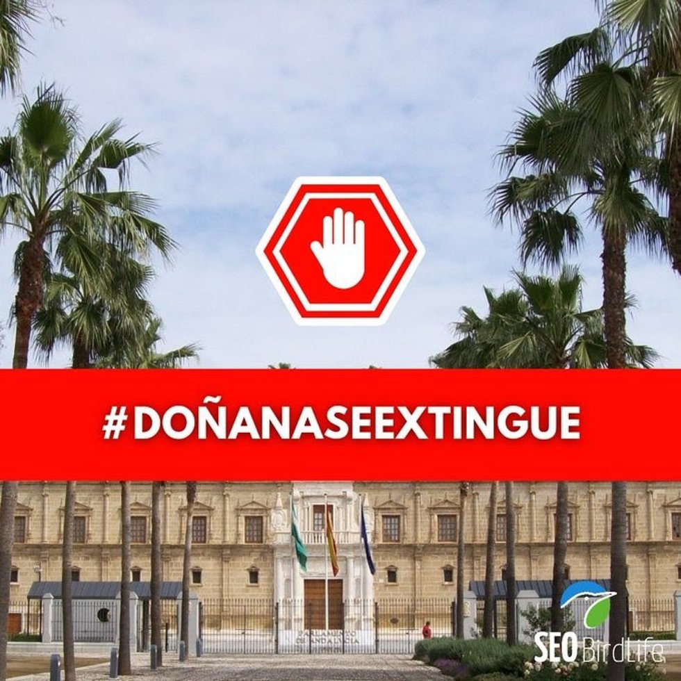 Imagen de la campaña de firmas contra la PDL de regadíos de la Corona Norte de Doñana (Huelva).