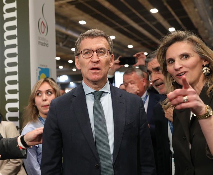 Archivo - El líder del Partido Popular, Alberto Núñez Feijóo, y la Consejera de Medio Ambiente, Vivienda y Agricultura de la Comunidad de Madrid, Paloma Martin, en la XXI Edición del Congreso Internacional de Gastronomía Madrid Fusión, en IFEMA Madrid, 