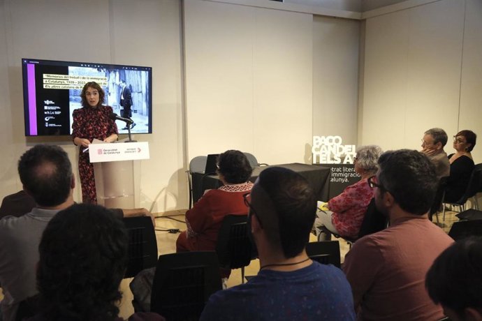 La consellera de Justicia, Derechos y Memoria de la Generalitat, Gemma Ubasart, clausura un coloquio en el Museu d'Histria de la Immigració de Catalunya. El miércoles 14 de junio de 2023.