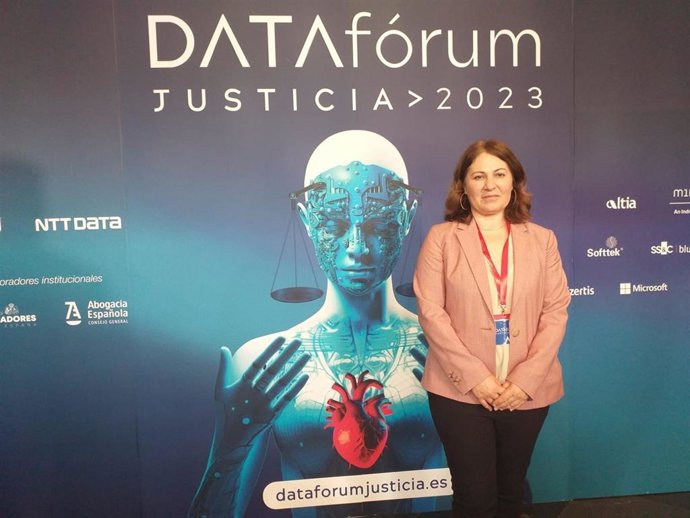La viceconsejera de Justicia, Encarnación Vicente, en el DataForum: Justicia 2030, celebrado en Laboral Ciudad de la Cultura, en Gijón