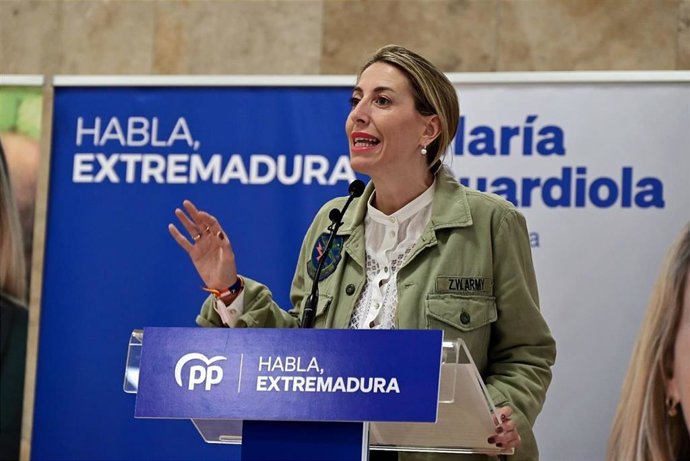 La presidenta del PP de Extremadura, María Guardiola, en una imagen de archivo