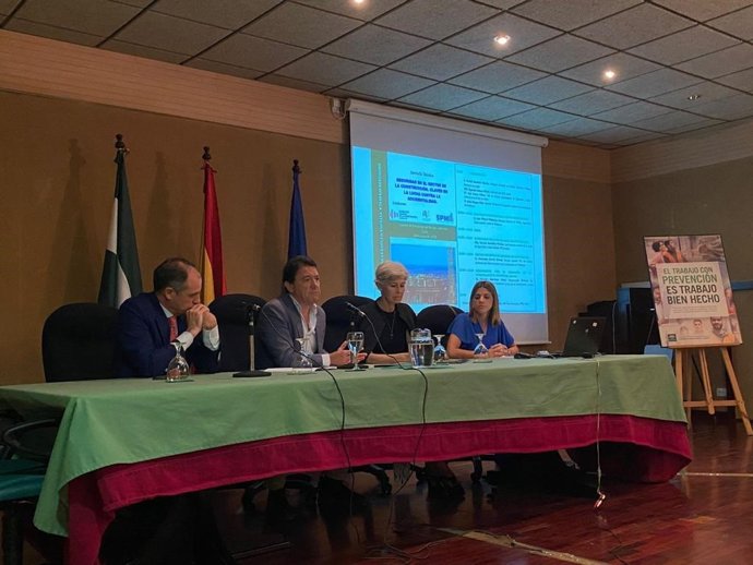 El delegado territorial de Empleo, Empresa y Trabajo Autónomo de la Junta en Cádiz, Daniel Sánchez Román, asiste en Cádiz a una jornada sobre seguridad en la construcción y para reducir la accidentalidad laboral