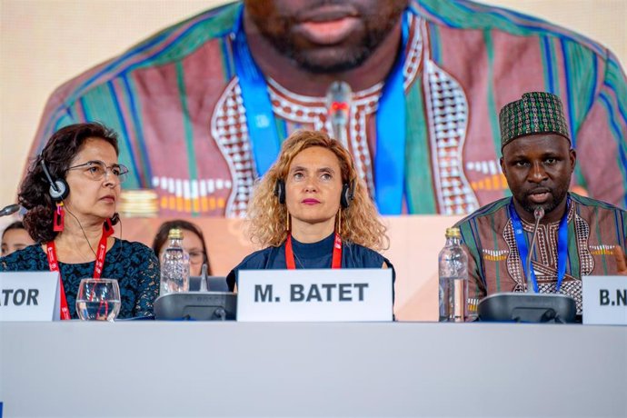 La presidenta del Congreso, Meritxell Batet, en la Conferencia Parlamentaria sobre diálogo  interreligioso