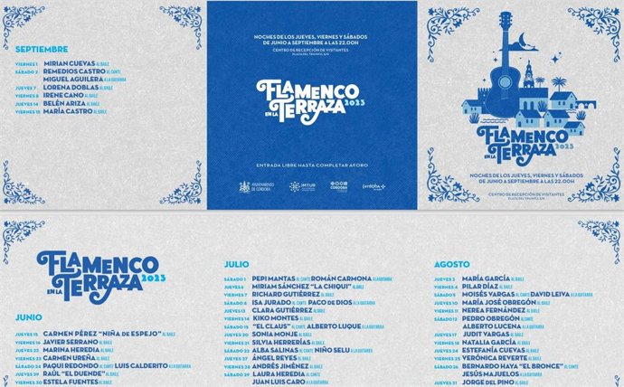 Tríptico de Flamenco en la Terraza 2023 de Córdoba, con 38 espectáculos en temporada estival.