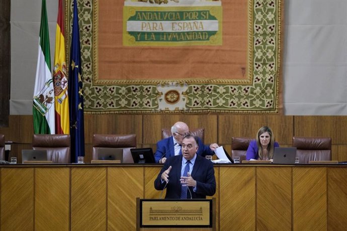 El consejero de Turismo, Arturo Bernal, este miércoles en el Pleno del Parlamento.
