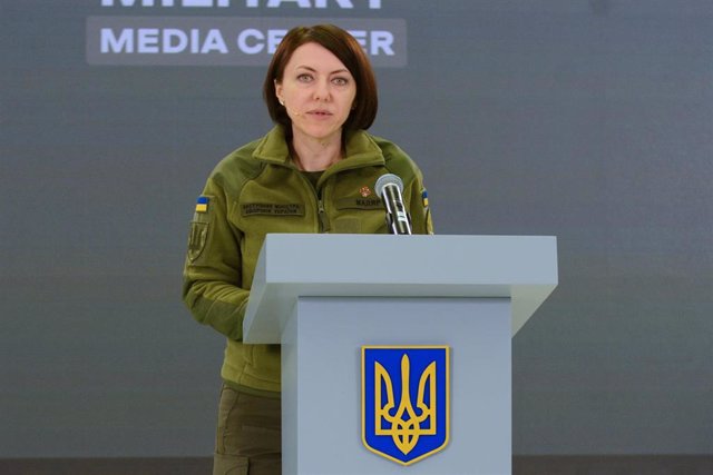Archivo - La viceministra de Defensa de Ucrania, Hanna Malyar