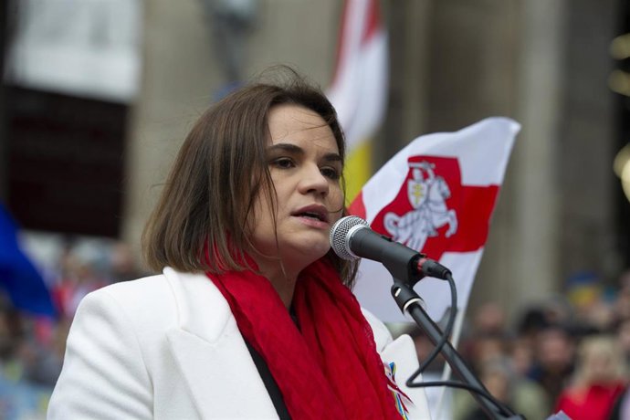 Archivo - La líder opositora bielorrusa Svetlana Tijanovskaya