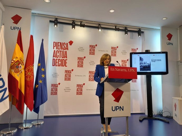 Archivo - La candidata de UPN a la alcaldía de Pamplona, Cristina Ibarrola.