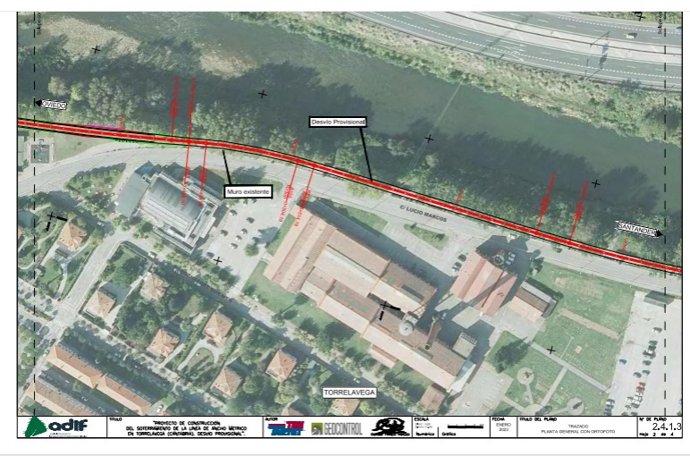 Archivo - Trazado de la vía auxiliar para el soterramiento de Torrelavega