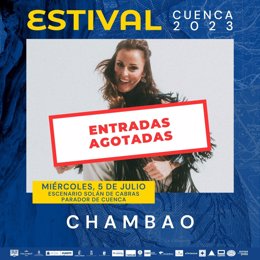 Cartel de entradas agotadas para el concierto de Chambao