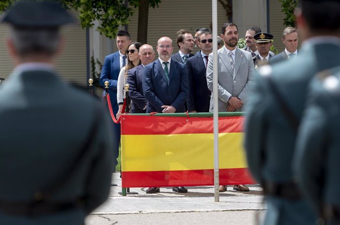 El delegado del Gobierno en la Comunidad de Madrid, Francisco Martín, en el acto conmemorativo del 179 aniversario de la fundación de la Guardia Civil, en el Colegio de Guardias Jóvenes "Duque de Ahumada", a 9 de junio de 2023, en Valdemoro, Madrid (Es