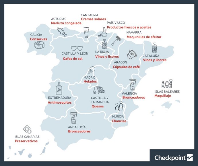 Mapa de hurtos en verano por comunidades autónomas