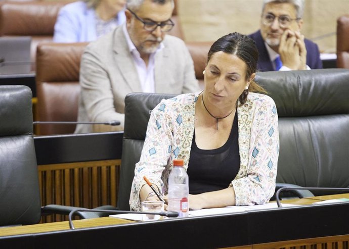 La consejera de Inclusión Social, Juventud, Familias e Igualdad, Loles López, en el pleno del Parlamento