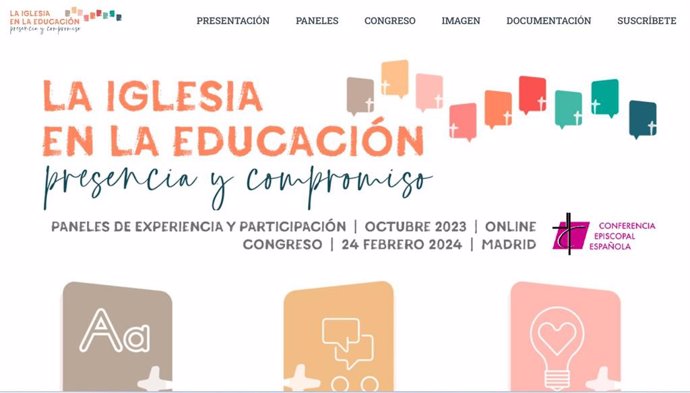 Imagen de la web del congreso 'La Iglesia en la educación'.