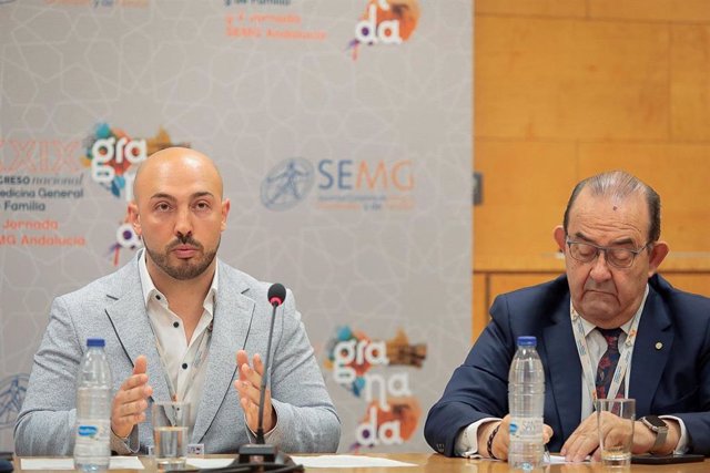 El presidente de la Asociación Médicos Españoles en Europa, Alejandro Barros, durante su participación en el XXIX Congreso Nacional de Medicina General y de Familia. En Granada (España), a 15 de junio de 2023.