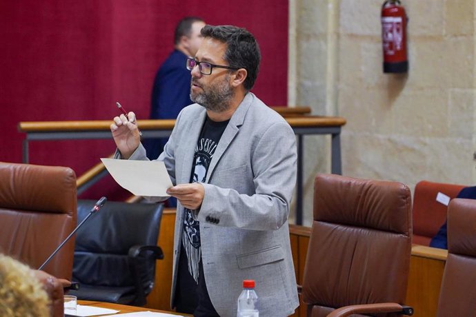 El portavoz del Grupo Mixto-AdelanteAndalucía, José Ignacio García, en el Pleno del Parlamento de Andalucía.