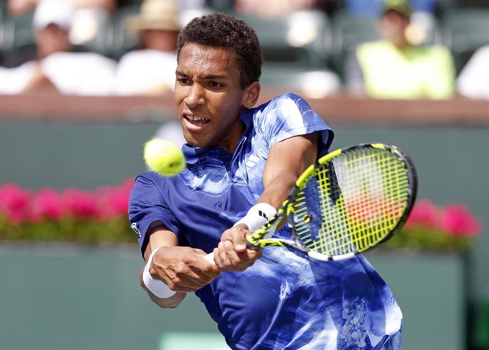 Archivo - El tenista canadiense Felix Auger-Aliassime, en Indian Wells. 