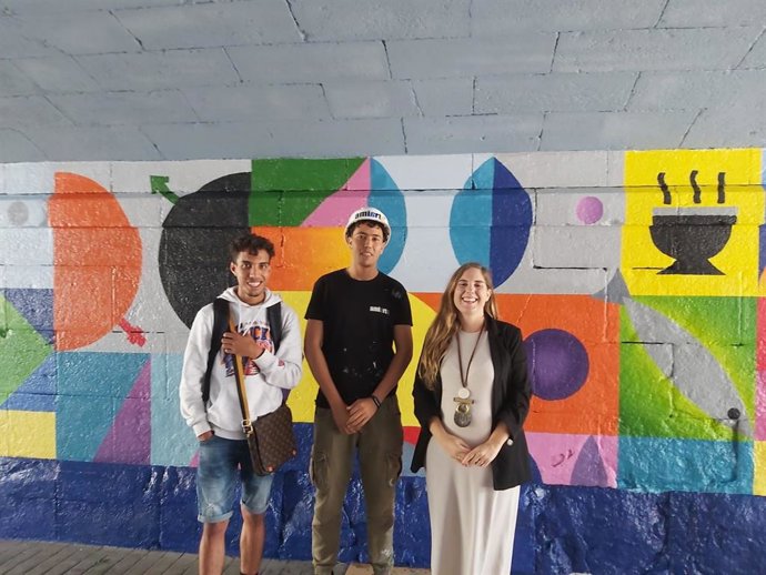 Mural que se está desarrollando en el túnel de Urazurrutia en Bilbao