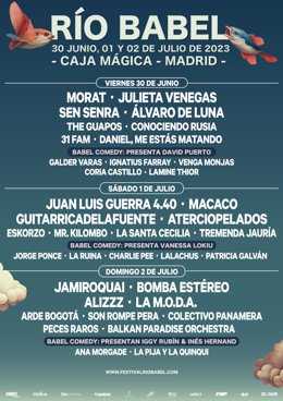 El festival Río Babel vuelve a programar a grandes humoristas junto a grupos como Jamiroquai, Morat o Juan Luis Guerra