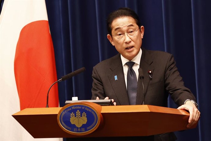 June 13, 2023, Tokyo, Japan: Japanese Prime Minister Fumio Kishida speaks during a news conference at his official residence in Tokyo.