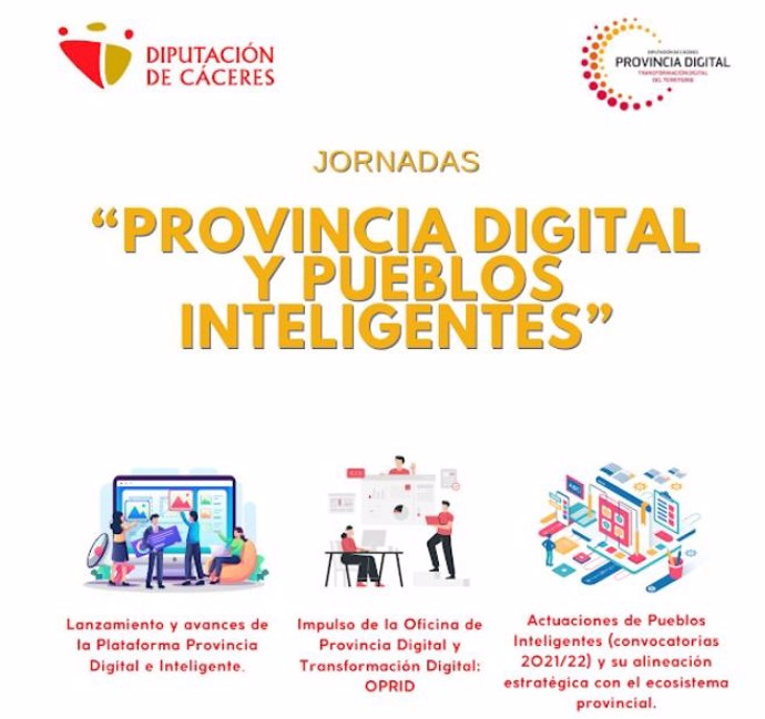 Cartel de I Jornadas Provincia Digital y Pueblos Inteligentes