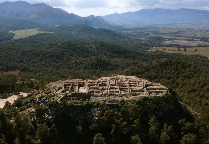 Archivo - La tumba con los restos de los cuerpos y el asentamiento de El Argar.