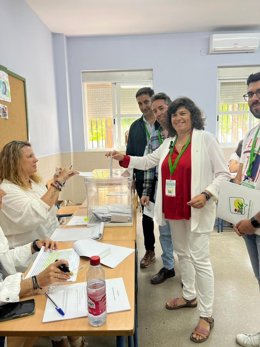 Carmen Álvarez votando el pasado 28 de mayo.