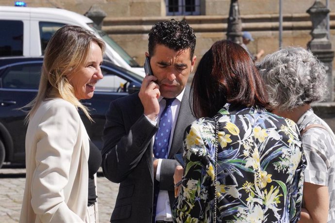 Luis López y Fernández-Tapias, antes de la toma de posesión del Gobierno gallego, en Santiago.