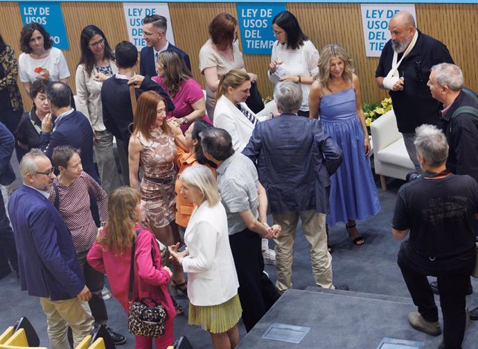 Clausura del acto de presentación del Estudio de fundamentación para la Ley de Usos del tiempo y racionalización horaria, en la Dirección Provincial del SEPE en Madrid.