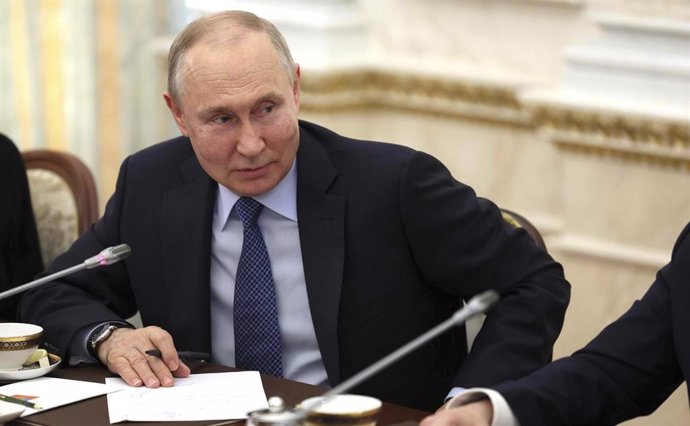 June 13, 2023, Moscow, Moscow Oblast, Russia: Russian President Vladimir Putin holds a face-to-face meeting with Russian war correspondents at the Grand Kremlin Palace, June 13, 2023 in Moscow, Russia.