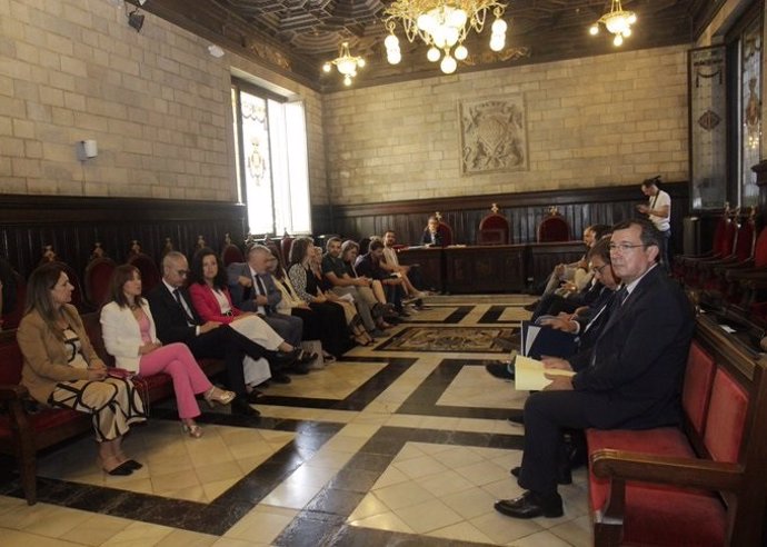 Ple d'investidura de l'Ajuntament de Girona que ha triat el candidat de Guanyem Girona, Lluc Salellas, com a nou alcalde de la ciutat