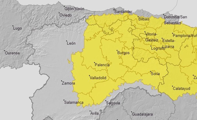 En aviso amarillo este sábado seis provincias de CyL por tormentas con granizos ocasionales