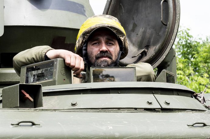 May 30, 2023, Donetsk Oblast, Ukraine: The commander of an armored personnel carrier (YPR-765) belonging to  the Ukraine Armed Forces 57th Motorized Brigade located somewhere near Bakhmut in the Donetsk Oblast in Ukraine