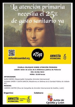 La Biblioteca Pública de Palencia acoge un coloquio sobre Atención Primaria organizada por Amnistía Internacional