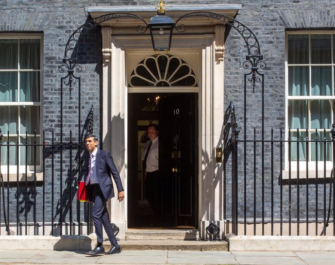 June 14, 2023, London, England, United Kingdom: UK Prime Minister RISHI SUNAK leaves 10 Downing Street ahead of the weekly Prime Minister's Questions session in the House of Commons.