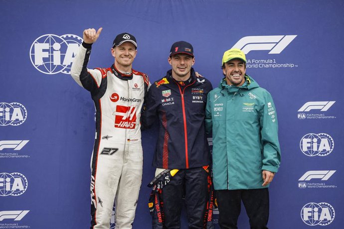 Max Verstappen, Nico Hülkenberg y Ferando Alonso