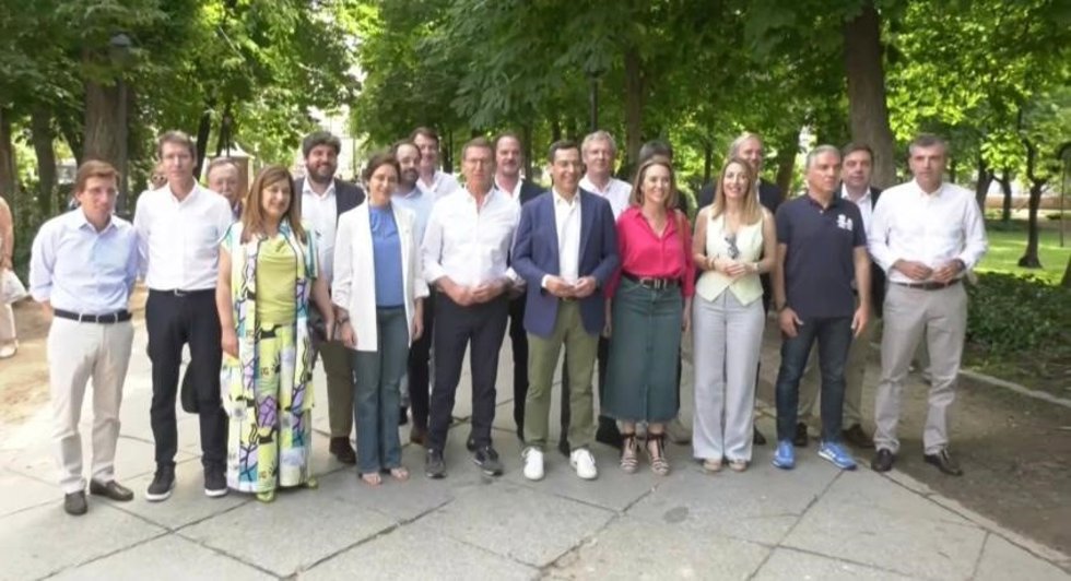 El presidente del PPRM, Fernando López Miras, en el acto que el PP ha celebrado en Madrid