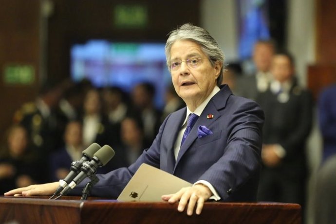 Archivo - El presidente de Ecuador, Guillermo Lasso, ante la Asamblea Nacional