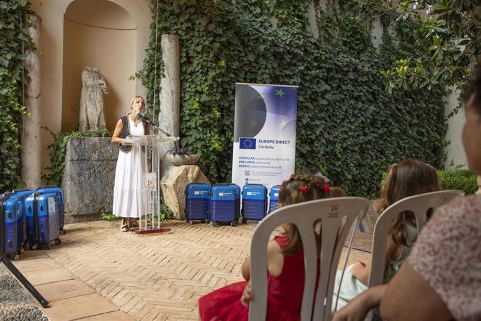 Blasco en la entrega de premios del Certamen de Dibujo Día de Europa 2023.