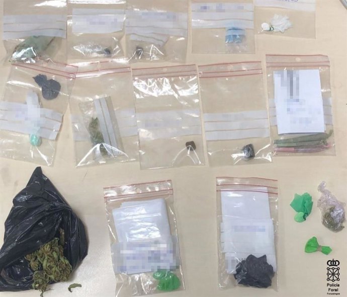 Sustancias incautadas durante los controles de Tafalla