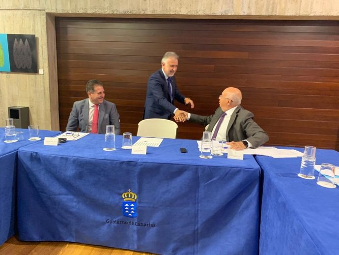 El presidente de Canarias en funciones, Ángel Víctor Torres, en la reunión del Consejo Asesor sobre Cooperación al Desarrollo