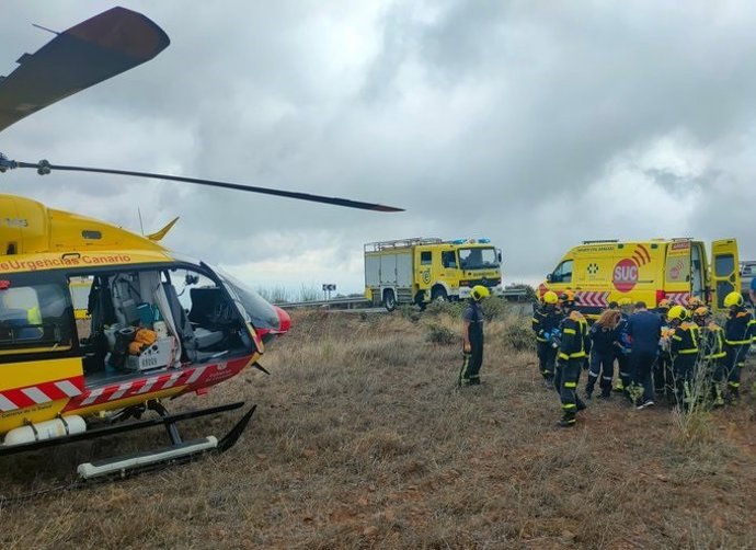 Varón herido grave al caer su vehículo por un barranco en Gran Canaria