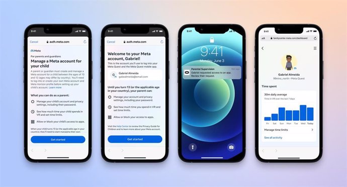 Meta introduce cuentas en el visor Meta Quest gestionadas por padres para niños de entre 10 y 12 años.